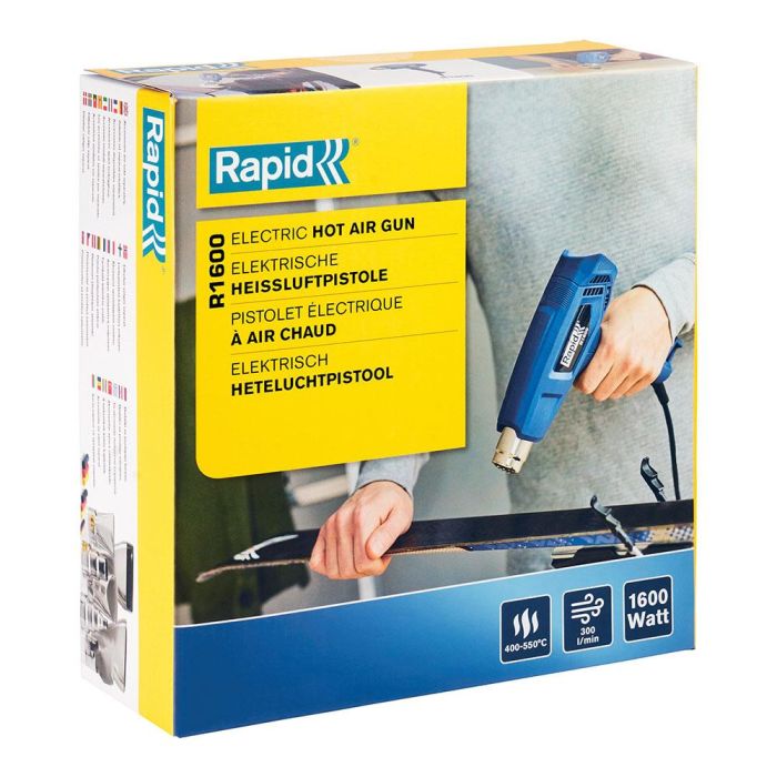 Rapid Pistola de aire caliente 1600W, 400/550°C, protección sobrecalentamiento, r1600 24359800 6 Rapid Pistola de aire caliente 1600W, 400/550°C, protección sobrecalentamiento, r1600 24359800 6