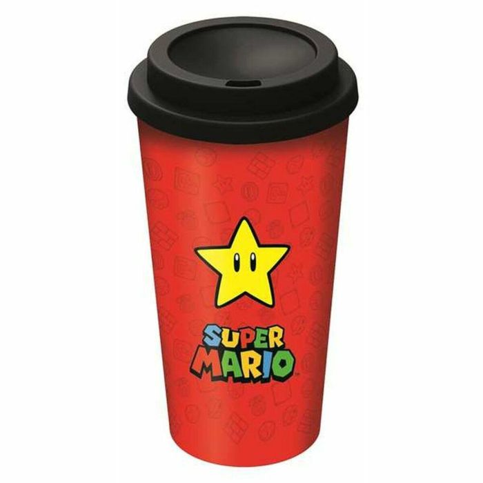 Vaso de cafe doble super mario 520 ml.