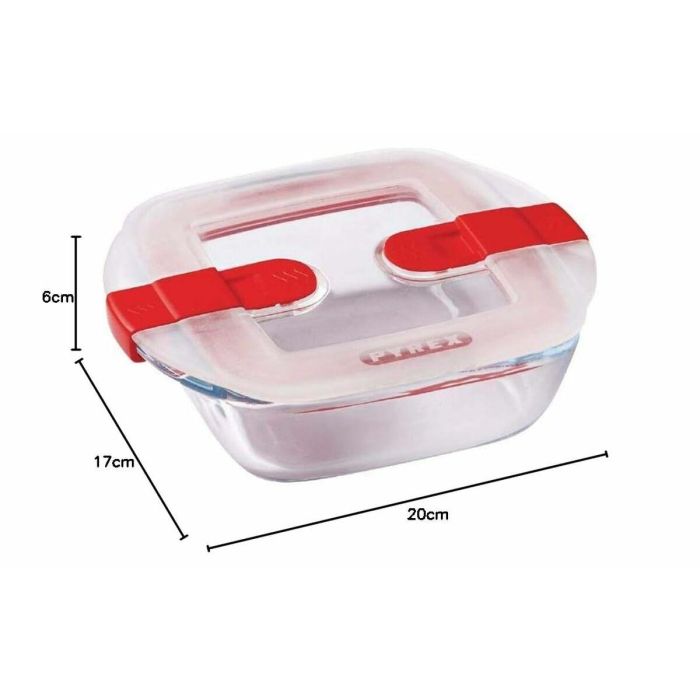 Pyrex Cook & Heat - Recipiente Cuadrado de Vidrio Borosilicato con Tapa para Horno, Microondas y Congelador - 20x17 cm 5 Pyrex Cook & Heat - Recipiente Cuadrado de Vidrio Borosilicato con Tapa para Horno, Microondas y Congelador - 20x17 cm 5