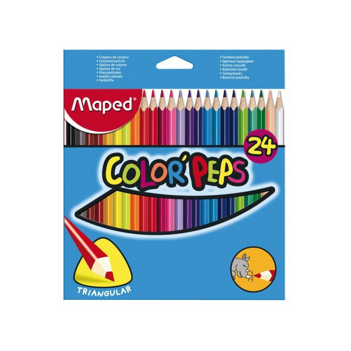 Lapices De Colores Maped Triangulares Caja De 24 Unidades Colores Surtidos 1