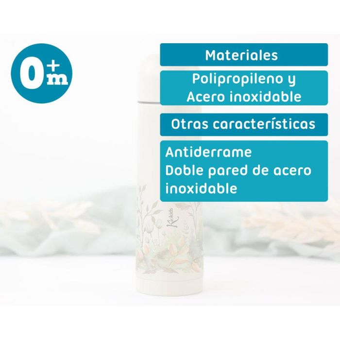 KioKids Honey Termo para Líquidos 500 mL Beige Anti-Goteo Anti-Derrame Acero Inoxidable Doble Pared Frío 24h Calor 12h 4 KioKids Honey Termo para Líquidos 500 mL Beige Anti-Goteo Anti-Derrame Acero Inoxidable Doble Pared Frío 24h Calor 12h 4
