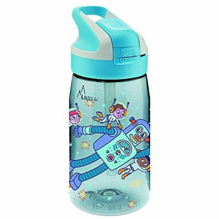 Botella de Agua Laken Summit Space Robots Azul Aguamarina (0,45 L) 1