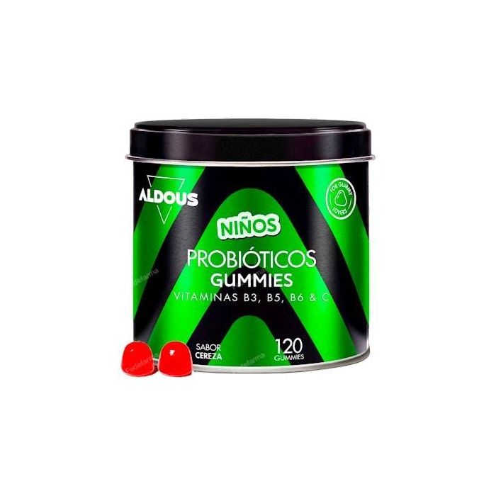 ALDOUS BIO Probióticos con Vitaminas para Niños, 120 Gummies Sabor Natural