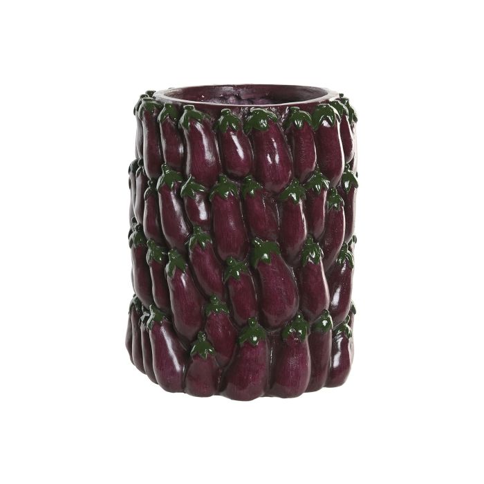 DKD Home Decor Jarrón Urban Morado Magnesia 25 x 31 x 25 cm (2 Unidades)