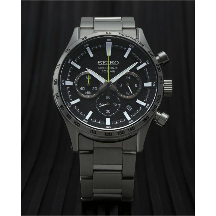 Reloj Hombre Seiko SSB413P1 Negro Plateado 2 Reloj Hombre Seiko SSB413P1 Negro Plateado 2