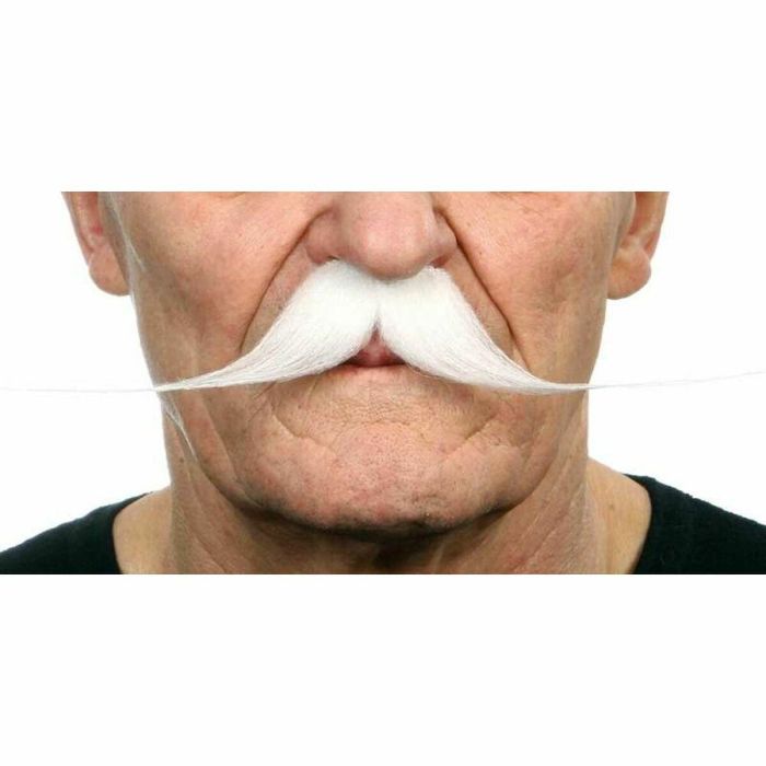 Bigote blanco talla única Bigote blanco talla única
