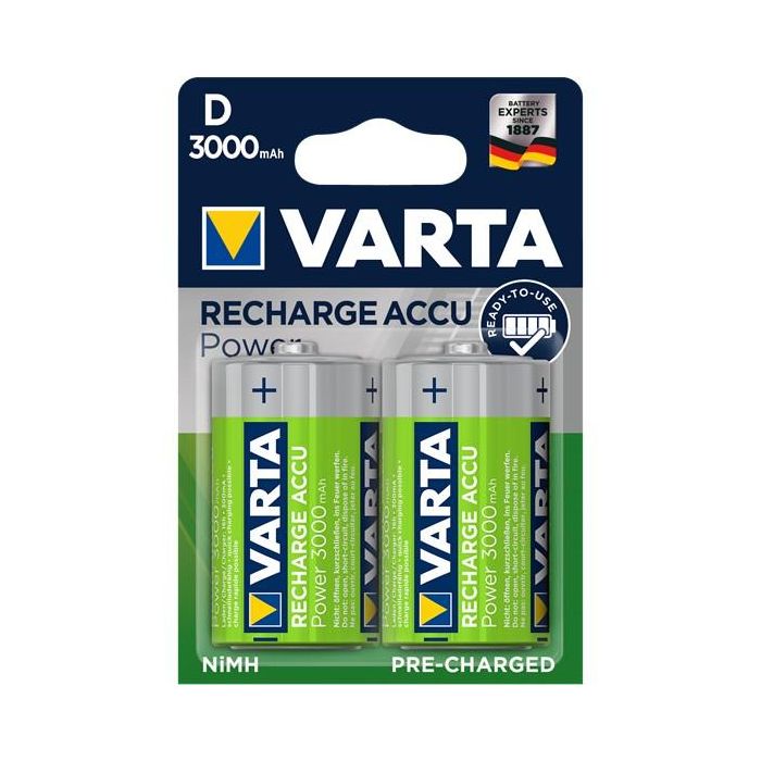 Varta Pila recargable Accu Power D - HR20 3000mAh Ni-MH (Blister 2 uds)
