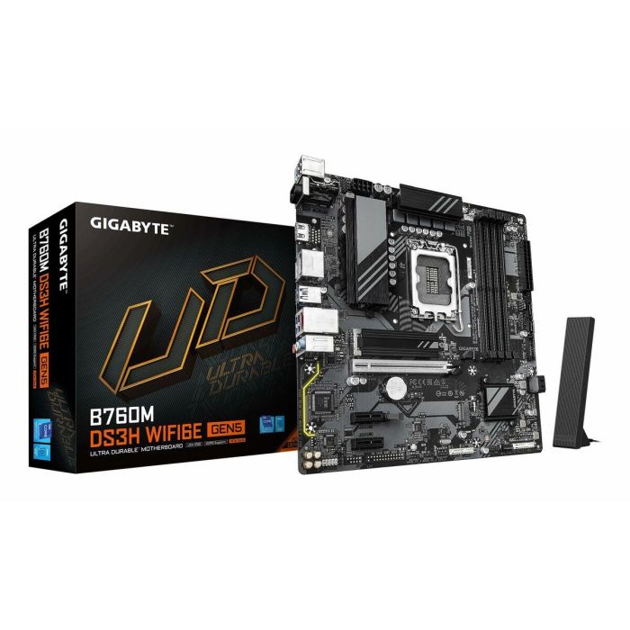GIGABYTE B760M DS3H WIFI6E GEN5 Placa Base Intel B760 Express LGA 1700 DDR5 Wi-Fi 6E PCIe 5.0 para Intel Core 12-14th Gen 4