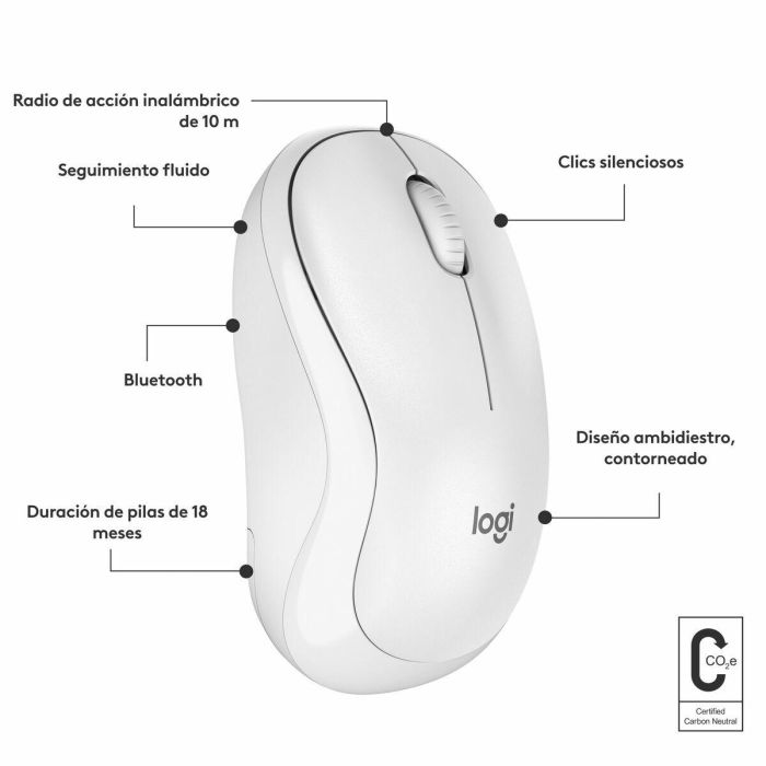 Ratón Logitech M240 Blanco 2