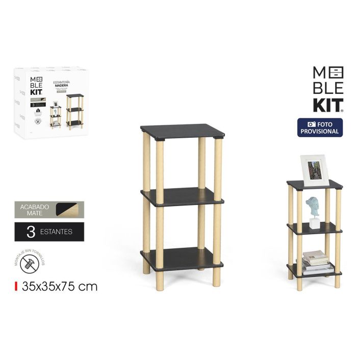 Inde Estanteria Madera Cuadrada 3 Niveles Black 37,2 cm alto x 36,4 cm largo x 10,5 cm ancho 0 Inde Estanteria Madera Cuadrada 3 Niveles Black 37,2 cm alto x 36,4 cm largo x 10,5 cm ancho 0