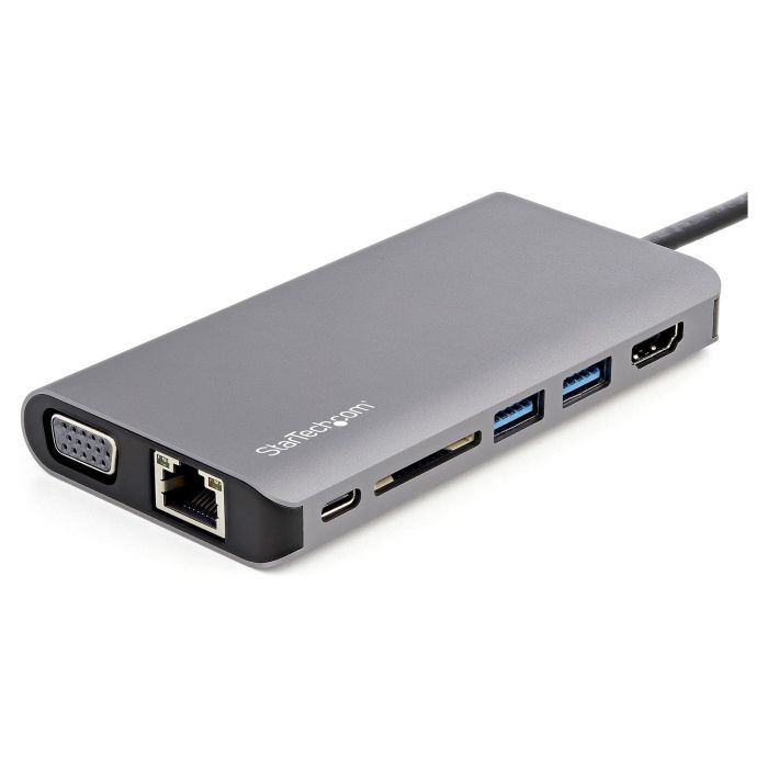 Startechcom Docking Station USB Tipo C, Adaptador Multipuertos HDMI 4K / VGA, Ethernet, SD, 2xUSB-A, 1xUSB-C PD 100W 1