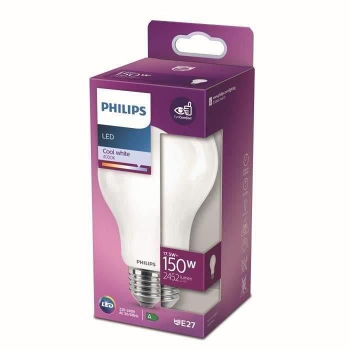 Bombilla standard led e27 17,5w 2452lm 4000k luz dia ø7,5x12,1cm. philips 1