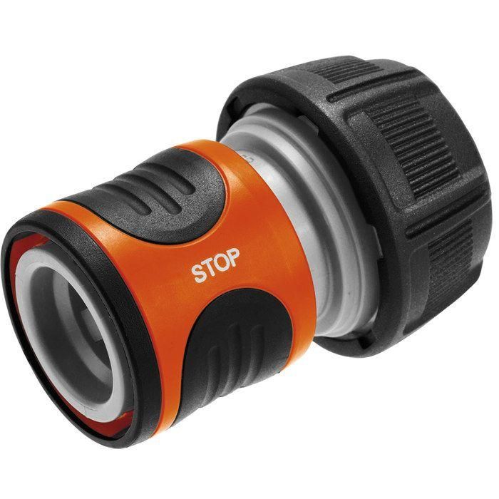 Gardena Conector rápido stop agua 3/4", polipropileno, anti UV, anti hielo, gris/naranja Gardena Conector rápido stop agua 3/4", polipropileno, anti UV, anti hielo, gris/naranja