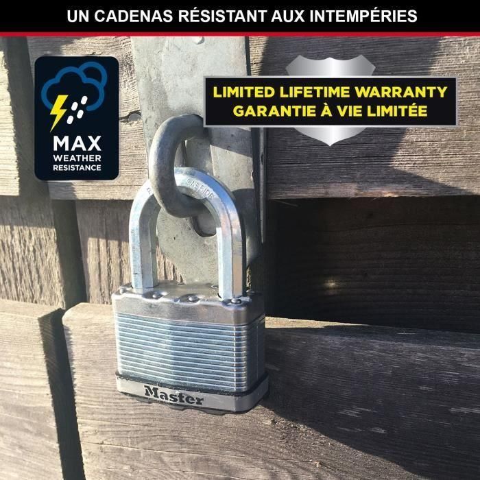 Candado de Alta Seguridad - MASTER LOCK - M115EURTRILF - Con llave - Acero laminado revestido - Exterior - Antióxido - Arco M - Paquete de 3 3