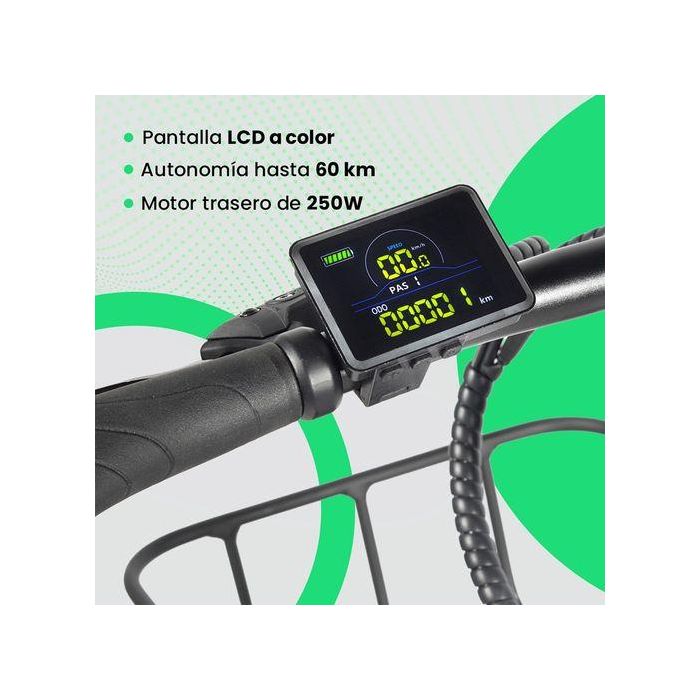 YOUIN BK1650 E-Bike FAT Plegable 20" Ruedas Anchas 250W Motor Trasero 60 km Autonomía Frenos Disco Hidráulicos 3