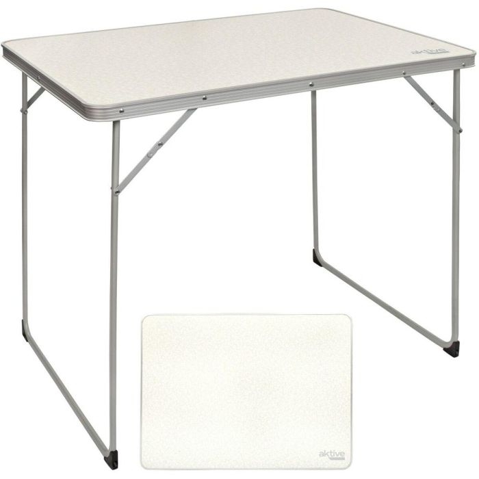 Mesa Plegable Aktive Blanco 80 x 70 x 60 cm (4 Unidades) 4 Mesa Plegable Aktive Blanco 80 x 70 x 60 cm (4 Unidades) 4