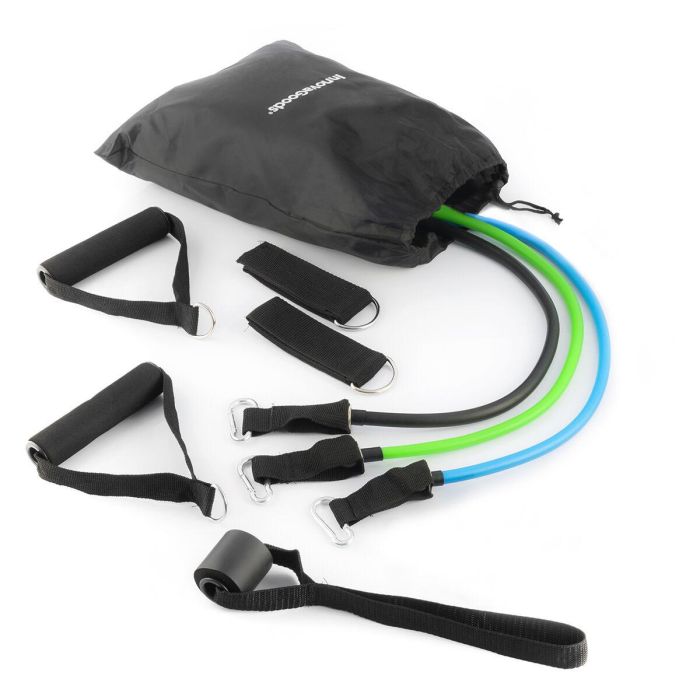 Set de Bandas de Resistencia con Accesorios y Guía de Ejercicios Tribainer InnovaGoods 3 Unidades 4 Set de Bandas de Resistencia con Accesorios y Guía de Ejercicios Tribainer InnovaGoods 3 Unidades 4