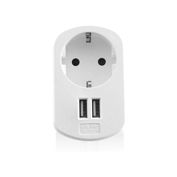 EWENT EW1211 Cargador de Pared 2 Puertos USB 3.1A Blanco EWENT EW1211 Cargador de Pared 2 Puertos USB 3.1A Blanco