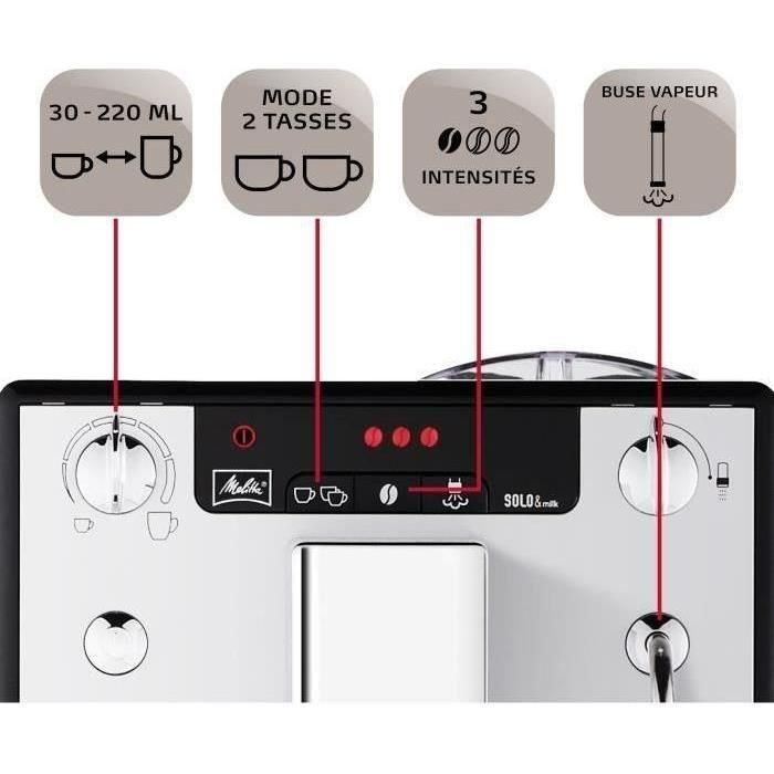 Melitta Caffeo Solo & Milk E 953-102 con molinillo integrado Plata 4 Melitta Caffeo Solo & Milk E 953-102 con molinillo integrado Plata 4