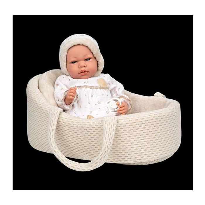 Muñeca elegance 40 cm andie beige c/capazo c/mecanismo lloro try me 5