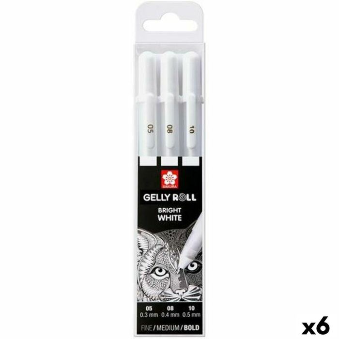 Set de Bolígrafos Talens GELLY Blanco (6 Unidades) Set de Bolígrafos Talens GELLY Blanco (6 Unidades)