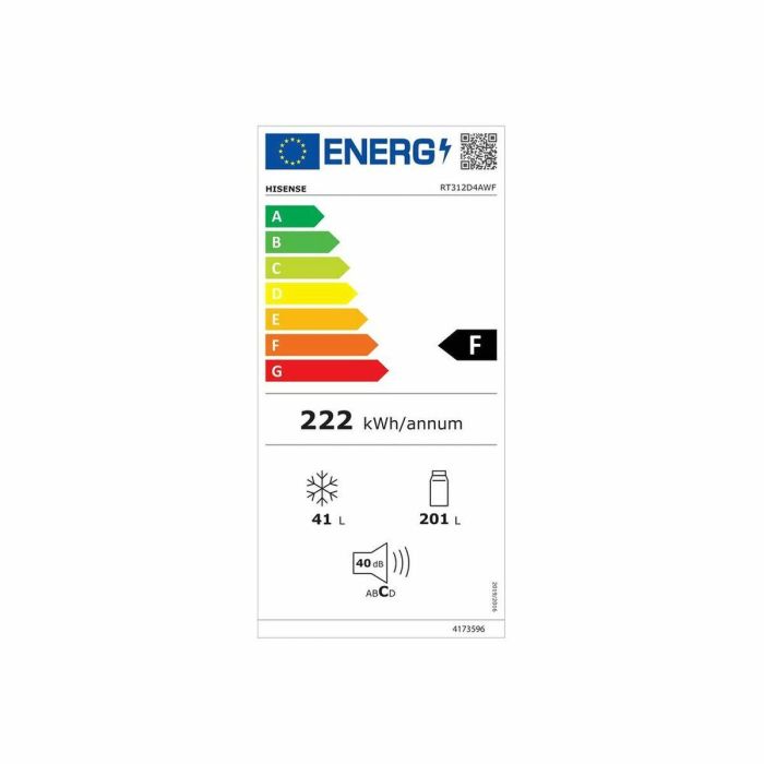 Frigorífico Hisense RT267D4AWF Blanco 206 l 1