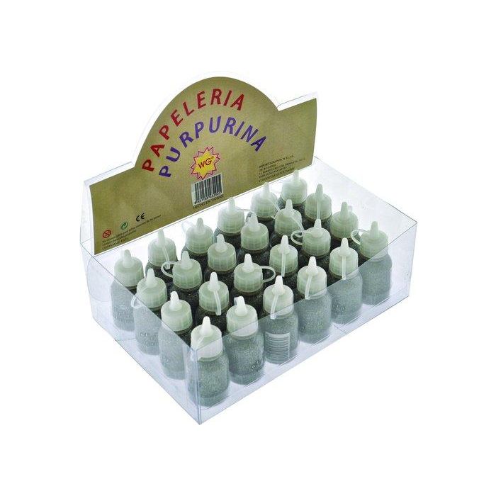 Purpurina Abaco Cola (Bote) Plata Expositor De 24
