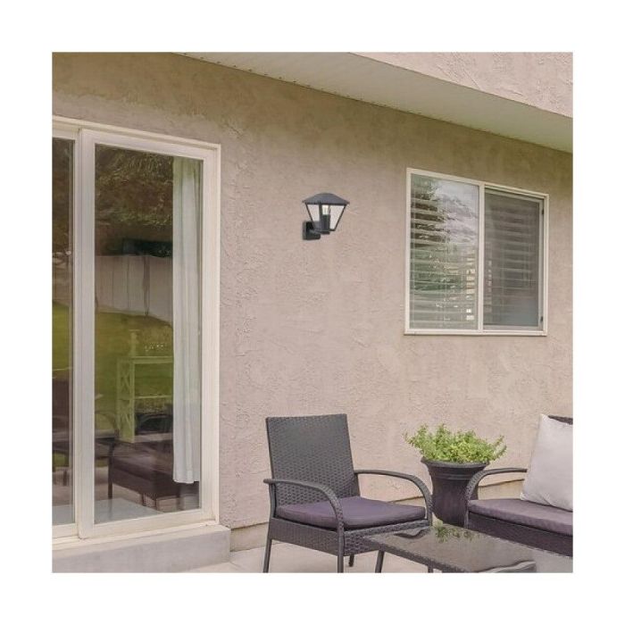 RABALUX RAB-7146 Aplique Exterior Paravento 1xE27 IP44 Negro Aluminio Cristal Transparente Clásico para Terraza 6