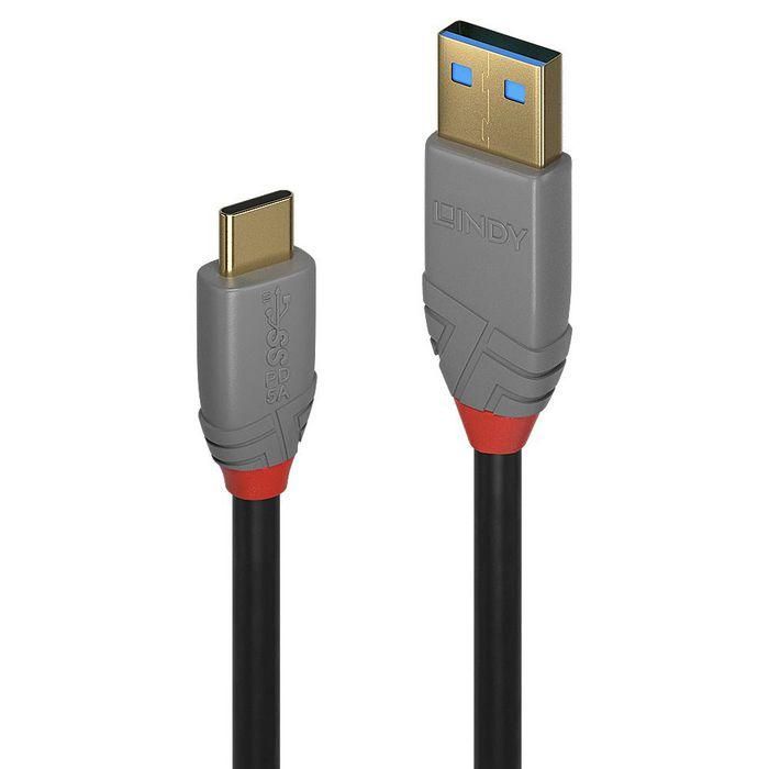 Lindy Cable USB 3.2 Tipo A a C 1m, 10Gbps, 100W PD (5A) | Anthra Line con Triple Blindaje y Conectores Bañados en Oro 0 Lindy Cable USB 3.2 Tipo A a C 1m, 10Gbps, 100W PD (5A) | Anthra Line con Triple Blindaje y Conectores Bañados en Oro 0