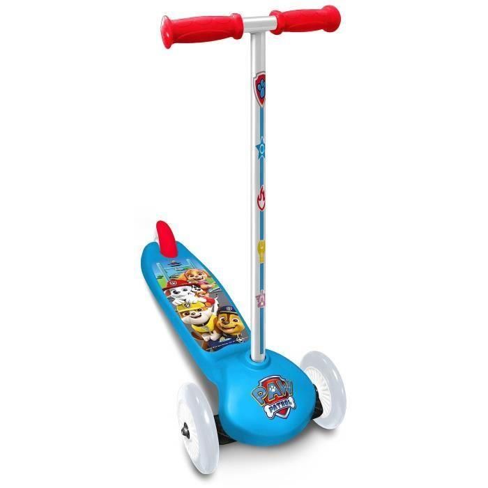 Paw Patrol PA450045 Patinete infantil 3 ruedas con dirección inclinable, freno de pie, ABEC 5, plataforma antideslizante, 3-50kg