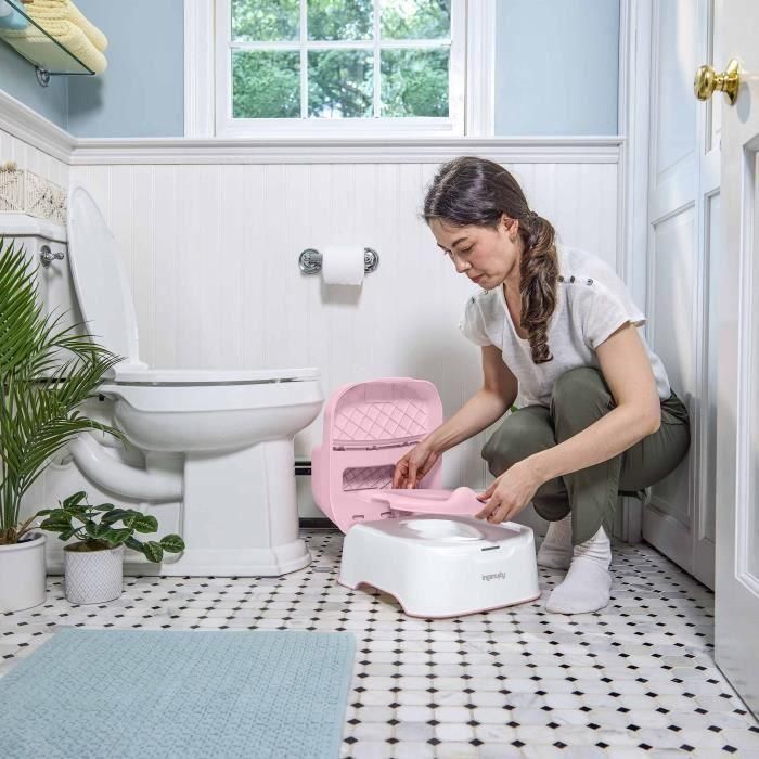 Ingenuity ING0074451171435 Taburete y orinal con cuenco extraíble, antideslizante y asiento ergonómico, rosa 5