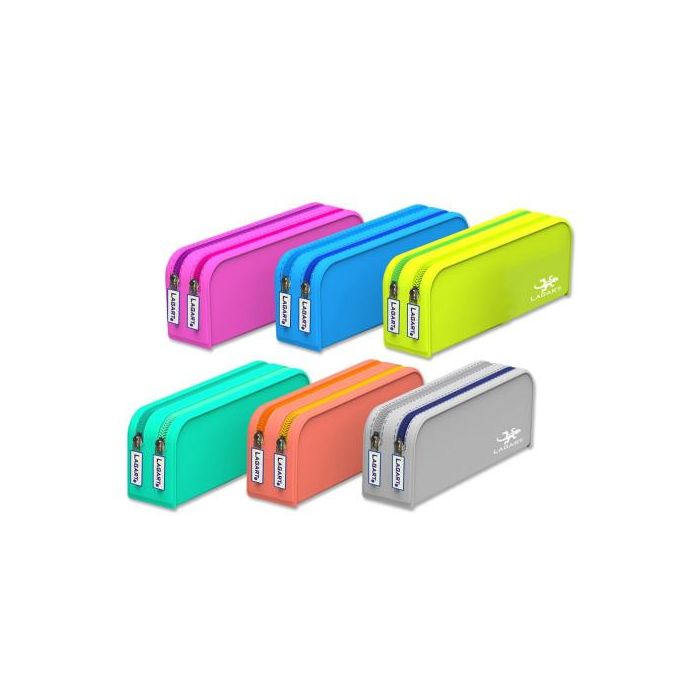 Lagart 329275 Portatodo de Silicona Rectangular con Doble Cremallera para Niños 1