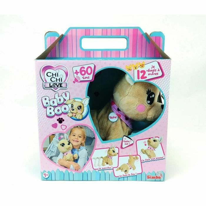 Chi Chi Love Peluche interactivo Baby Boo 30 cm Unisex Marrón y Rosa Juguete Niños y Niñas 3 años+ AUC4006592067885 1