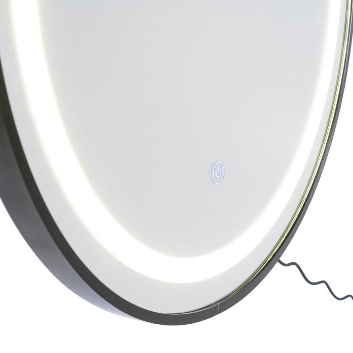 Espejo con Luz Led Negro Decoración 60 X 3 X 60 cm