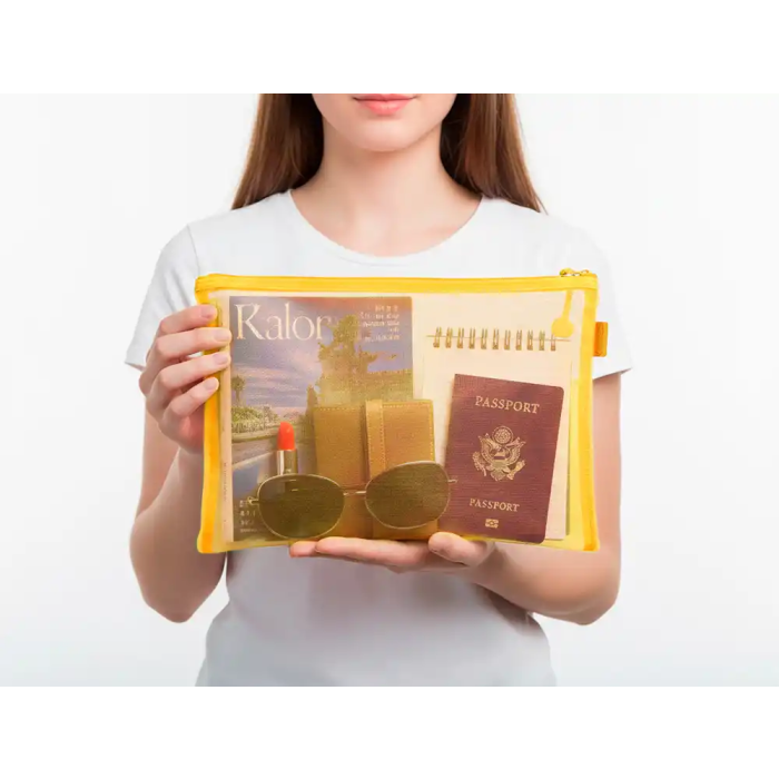 Liderpapel Bolsa zipper bag de Poliéster Transpirable Multiusos Din A4, Amarillo 6 Liderpapel Bolsa zipper bag de Poliéster Transpirable Multiusos Din A4, Amarillo 6