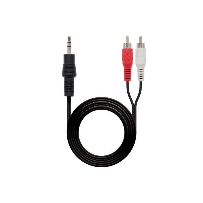 NANO CABLE Cable Audio Jack 3.5mm a 2x RCA Macho, 1.5m Negro 2