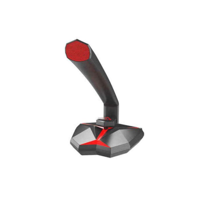 Genesis Radium 200 Micrófono Cardioide USB para PC Gaming & Streaming con LED Rojo, Jack 3.5mm y HUB USB Negro/Rojo