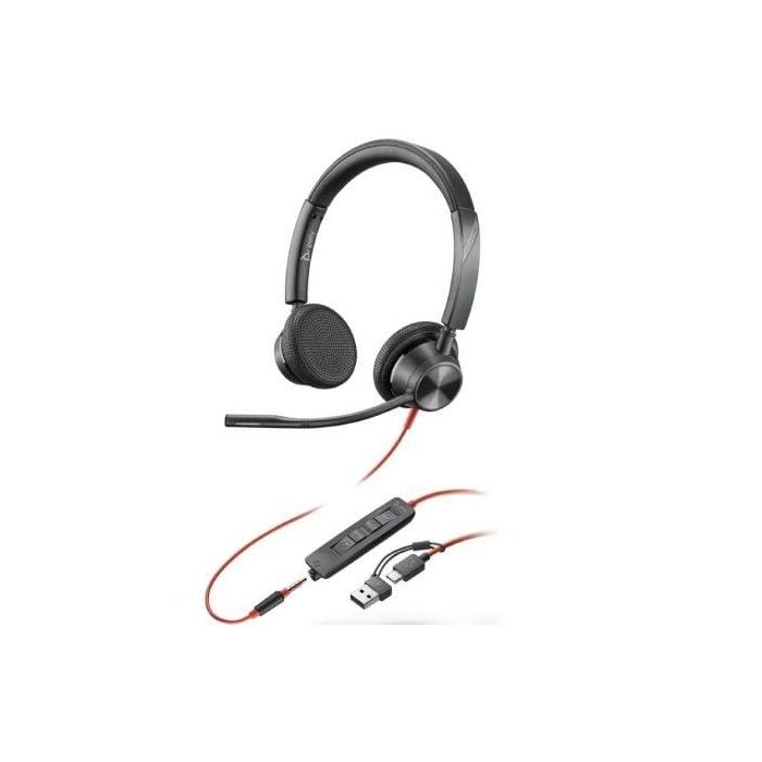 Poly Auriculares Blackwire 3325 Estéreo Cableado con Conector 3.5 mm/USB-C - Certificado Microsoft y UC - Negro Poly Auriculares Blackwire 3325 Estéreo Cableado con Conector 3.5 mm/USB-C - Certificado Microsoft y UC - Negro