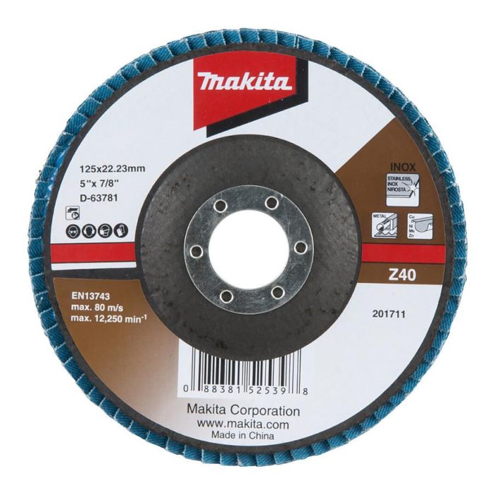 Makita Disco de desbaste Fächerschleifscheibe 125mm Z40 0 Makita Disco de desbaste Fächerschleifscheibe 125mm Z40 0