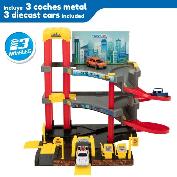 Garaje Parking con Vehículos Speed & Go 37 x 29 x 25 cm (4 Unidades) 5 Garaje Parking con Vehículos Speed & Go 37 x 29 x 25 cm (4 Unidades) 5