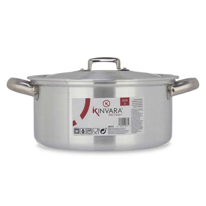 Cacerola Aluminio 20 Cm 3L Kinvara (10 Unidades) 2 Cacerola Aluminio 20 Cm 3L Kinvara (10 Unidades) 2