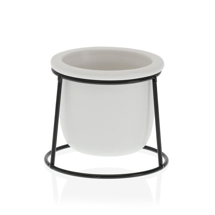 Maceta Blanca C/ Base Metal Versa 10X11CM Maceta Blanca C/ Base Metal Versa 10X11CM