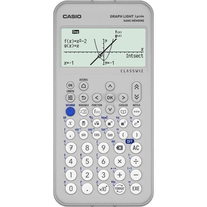 Casio CAS1714783577050 Calculadora Gráfica Graph Light Blanca para Escuela Secundaria