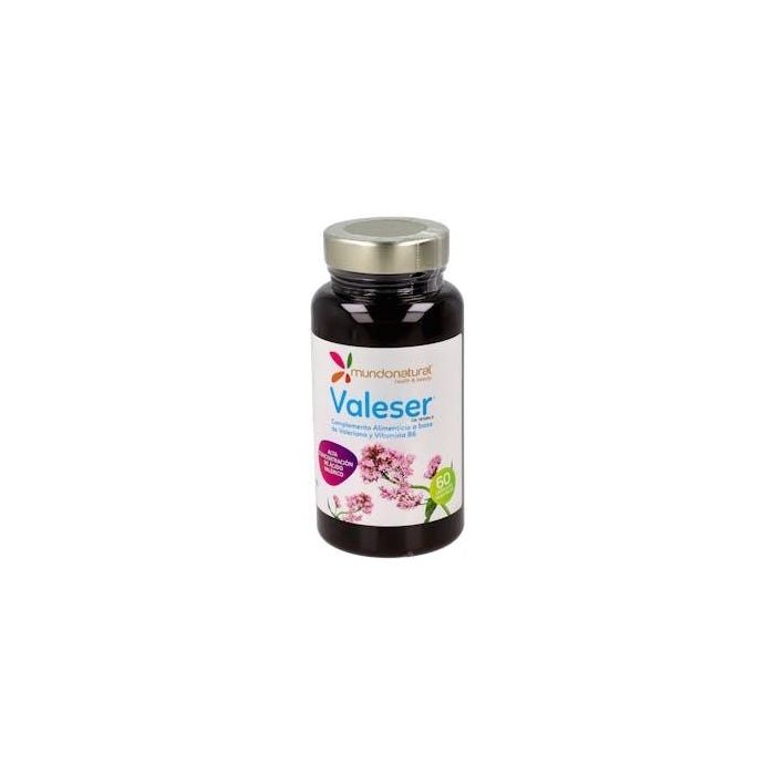 MUNDONATURAL Valeser 60 Cápsulas con Valeriana y Vitamina B6 para Relajación, Sueño y Reducción de Cansancio