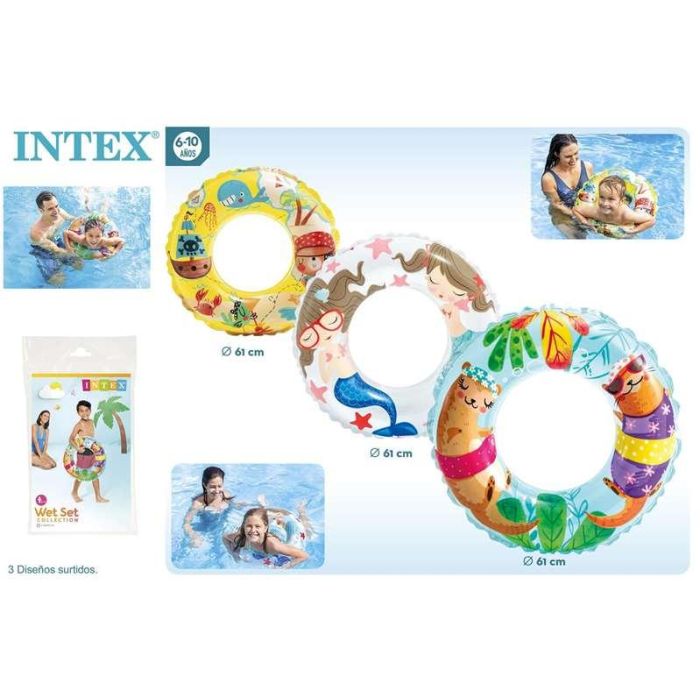 Intex Flotador Transparente 61 cm (6-10 Años) - 3 Modelos Surtidos 3