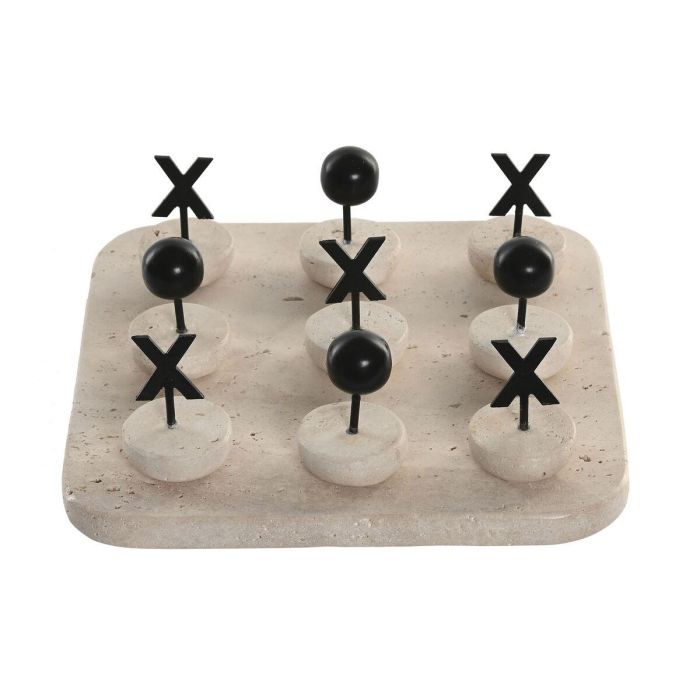 DKD Home Decor Juego de Mesa Moderno de Mármol Travertino y Metal Beige Negro 20x1.8x20 cm 1 DKD Home Decor Juego de Mesa Moderno de Mármol Travertino y Metal Beige Negro 20x1.8x20 cm 1
