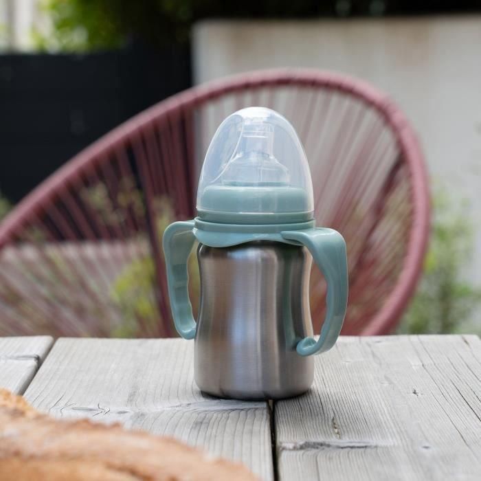 Vaso de aprendizaje - THERMOBABY - Acero inoxidable - 180 ml - Verde cactus - Ergonómico y antigoteo 1 Vaso de aprendizaje - THERMOBABY - Acero inoxidable - 180 ml - Verde cactus - Ergonómico y antigoteo 1