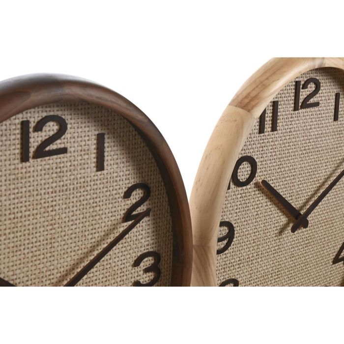 Reloj Pared Cottage DKD Home Decor Natural Marron 5 x 40 x 40 cm (2 Unidades) 3 Reloj Pared Cottage DKD Home Decor Natural Marron 5 x 40 x 40 cm (2 Unidades) 3