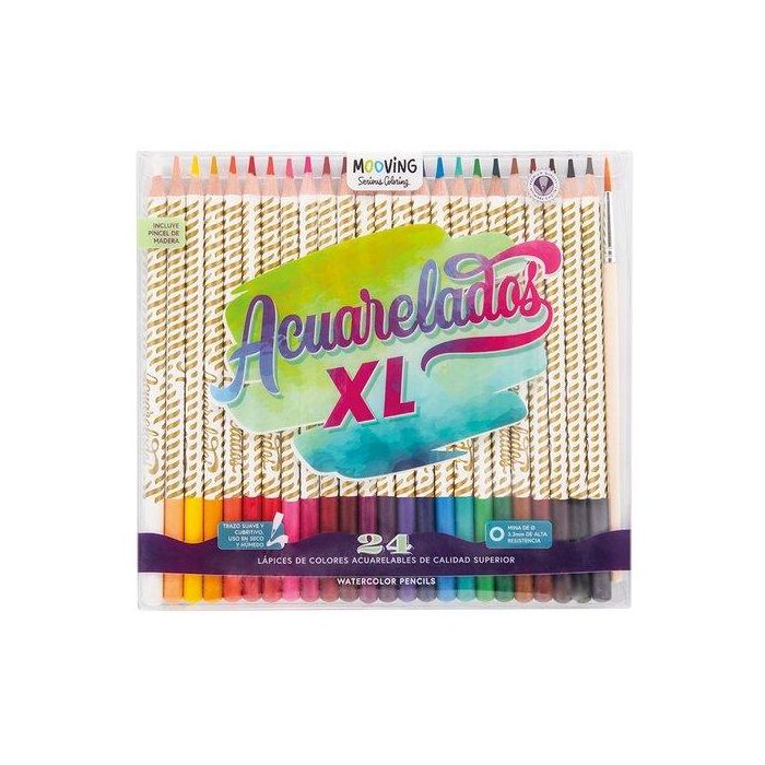 Lapices De Color Mooving Acuarelables Estuche De 24
