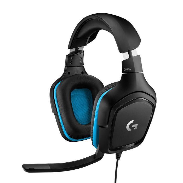 Logitech G432 Auriculares Gaming con Microfono Unidireccional 6 mm, Sonido Envolvente DTS Headphone:X 2.0, 50 mm, USB/Jack 3.5 mm, Compatible PC, Consolas, Referencia 981-000770